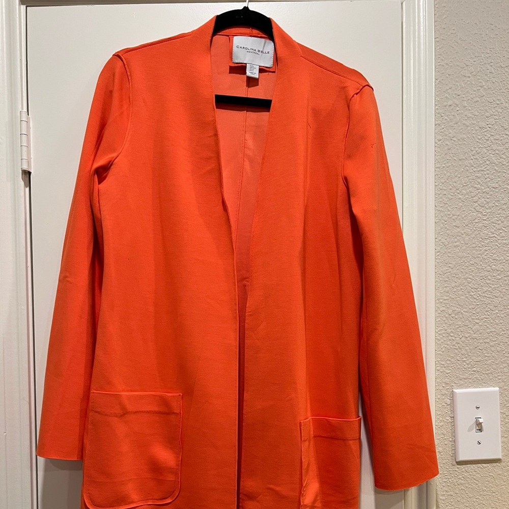 Carolina Belle Montreal Snap Front Cardigan Women’s Split Sides, Orange, Medium